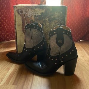 Old Gringo Black Leather Newland 7”Western Ankle Boot